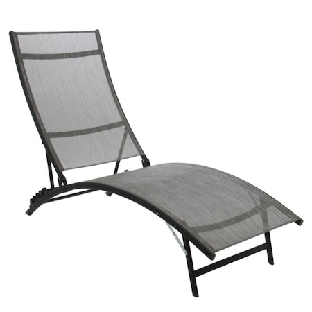 Strand nyugágy, állítható háttámla, EvE, szürke, 176 x 54,5 x 35/96 cm