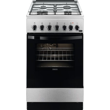 Zanussi ZCK552J1XA Kombinált tűzhely, 54 l, 4 főzőzóna, D energiaosztály, Inox