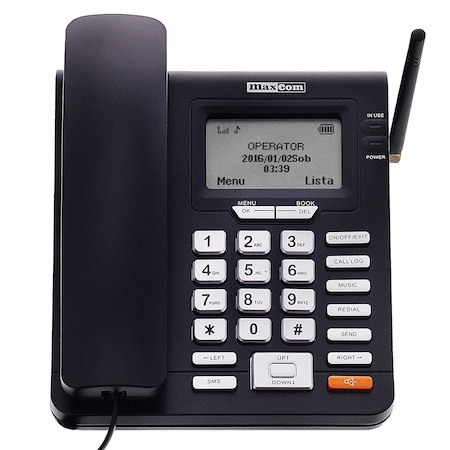 Maxcom Comfort MM28DHS Vezetékes telefon, SIM kártya kezelés, Fekete