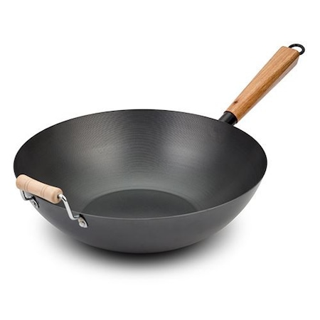 Nava 10166014 wok serpenyő, "kantoni", szénacél, 35 cm