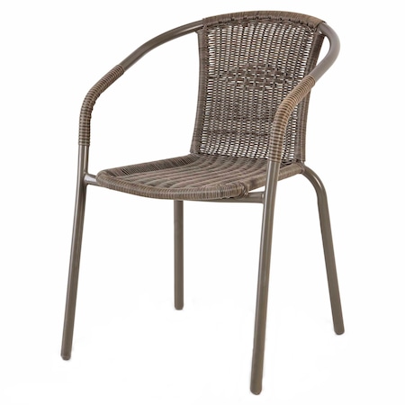 B&Q Bari kerti és teraszos szék, acélváz, szintetikus rattanból szőtt, 53 x 58 x 77 cm, barna