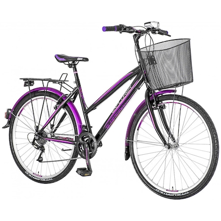 Explorer Elite Lady nĆi fekete MTB kerĂ©kpĂĄr kosĂĄrral