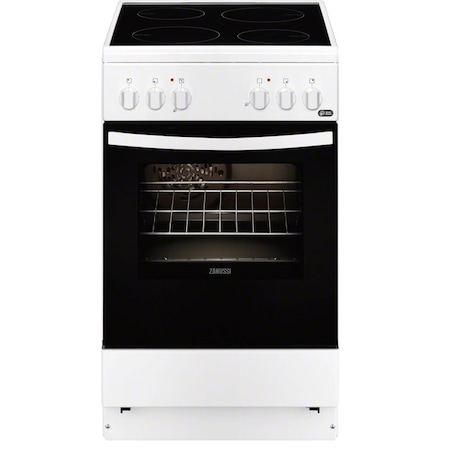 Zanussi ZCV550G1WA Tűzhely, 4 főzőzóna, Pizza funkció, Termosztát, Multi 5, 50x60 cm, D energiaosztály, Fekete/Fehér