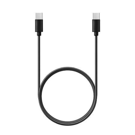 Type-C adatkábel, töltőkábel, Type-C - Type-C, USB-C, hosszított csatlakozóval 8mm, 1M 60W 3A, fekete, C296