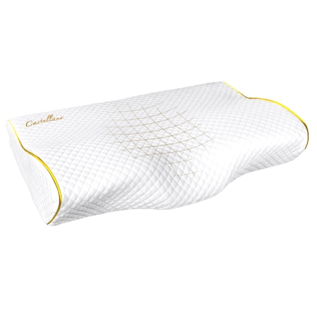 Castellano prémium ortopéd párna, memóriahabból és nyaktámaszból, ergonomikus párna, közepes keménységű, 50 x 30 cm