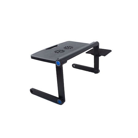 VerkGroup ĂsszecsukhatĂł laptop asztal, hƱtĆpaddal, oldalsĂł egĂ©r tartĂłval, ĂĄllĂthatĂł dölĂ©sszög, 2 USB, fekete szĂn