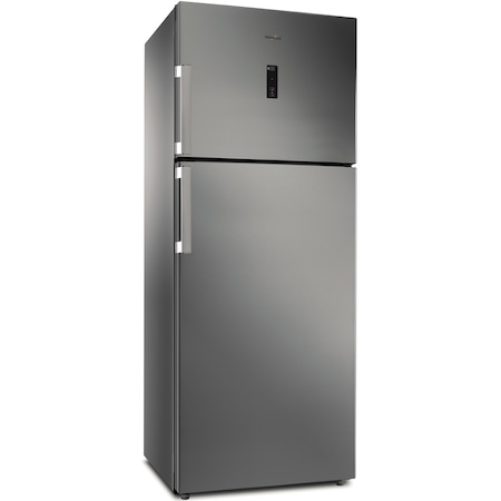 Whirlpool WT70E831X kétajtós hűtőszekrény, 457 l, Total NoFrost, Kijelző, F osztály, H 180 cm, Rozsdamentes acél