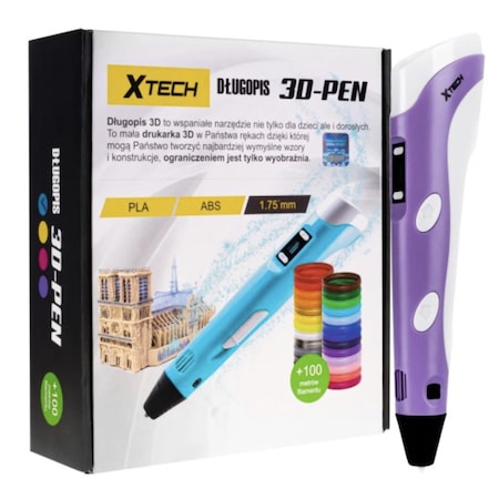 X-Tech 3D toll, 3D nyomtatĂł, 100 m utĂĄntöltĆ, sablonok, Lila szĂnƱ