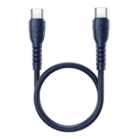 Remax ledy adatkábel (type-c - type-c, 65w, gyorstöltő, 30cm) sötétkék, RC-C022 BLUE C-C, gyártói csomagolás