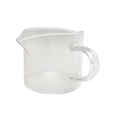 Prémium kávéskanna, üveg, kétrétegű, átlátszó, magas hőálló, 7,5 x 7,5 x 8 cm, 300 ml