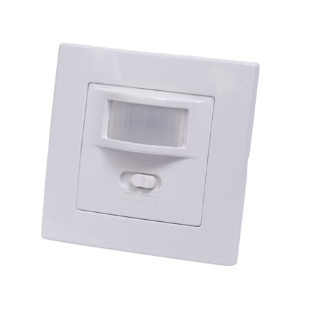 LEDsec Beépíthető mozgásérzékelő, süllyesztett beépítés, 150°, 500W, állítható időzítés, fázis+kapcsolószál