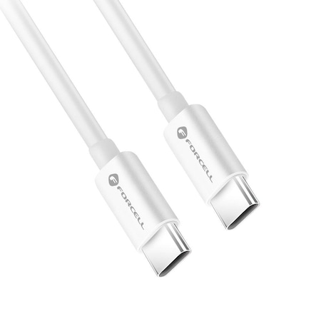 Forcell C339 - Type-C (USB-C) / Type-C (USB-C) fehér kábel, 2m, 5A