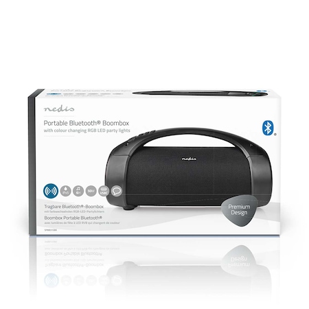 NEDIS BoomBox 2 SPBB315BK Hordozható Party hangfal , Multimédia Playes bluetooth hangszóró HI-FI MP3 lejtászó FM rádió • nagyteljesítményű, stereo erősítő • erőteljes, térhatású hangzás 50w