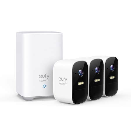 eufyCam Security 2C, kamerás megfigyelő rendszer, Wifi, Kit 3 Video, HD 1080p, IP67, éjjellátó mód