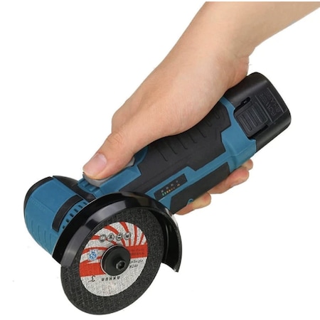 Csomagajánlat: Mestesugaretul Hordozható mini sarokcsiszoló, 12 V-os szénkefe nélküli motor akkumulátorral, 76 mm-es tárcsa + Tolsen Csiszolótárcsa, süllyesztett középponttal (fém), 125 x 6 x 22 mm, vákuum
