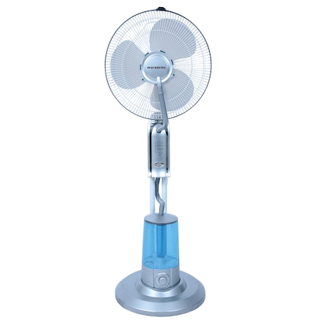 Hausberg HB5600BL vízpermet és párásító ventilátor, 90W, 300 ml / h, 3 sebesség, időzítő, távirányító, szürke / kék