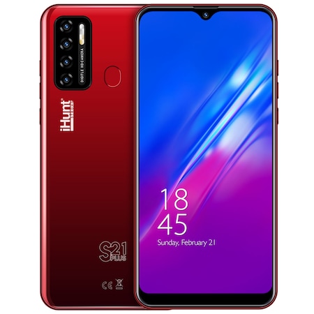 iHunt S21 Plus 2021 Mobiltelefon, Kártyafüggetlen, 6.3" képernyő IPS, 2GB RAM, 16GB ROM, DualSIM, Android 10 GO, 4000mAh, Kamera 13MP, Piros