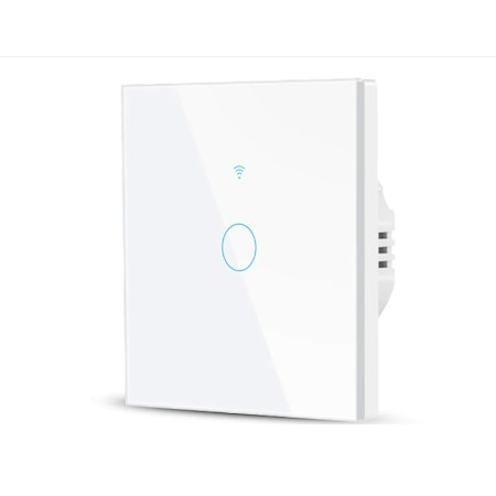 Intelligens érintőképernyős wi-fi kapcsoló, intelligens fali vezérlőkapcsoló, kompatibilis az Alexával, a Google otthonával és a dedikált alkalmazással, FEHÉR