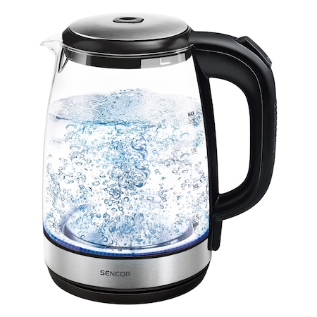 Sencor SWK 2080BK Üveg Vízforraló, 2200W, 2L, Fekete/üveg